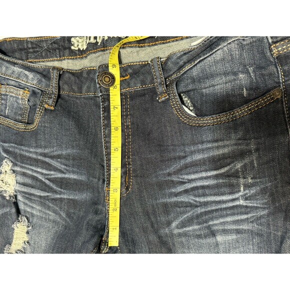MACHINE POUR NEUF MODE Jeans Distressed Destructed Stretch‎ Size 11 Juniors - Picture 13 of 13